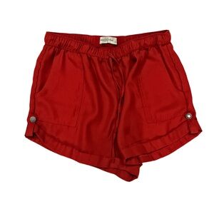 Red Women's Casual Drawstring Shorts
